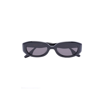 Shop Gentle Monster Black Oto 01 Oval Sunglasses