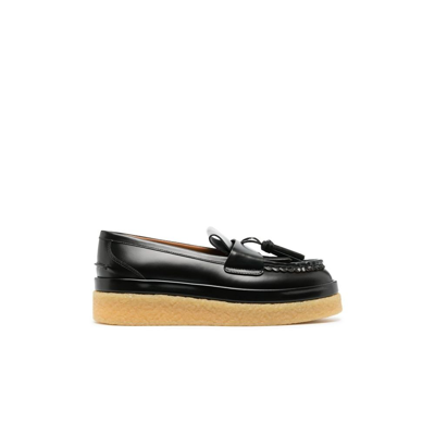Shop Chloé Black Jamie Flatform Leather Loafers In 001 Black