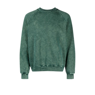 Shop Les Tien Green Long Sleeve Cotton Sweater