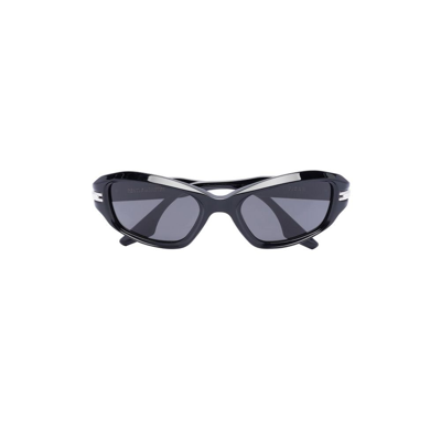Shop Gentle Monster Black Tidan 01 Rectangular Sunglasses