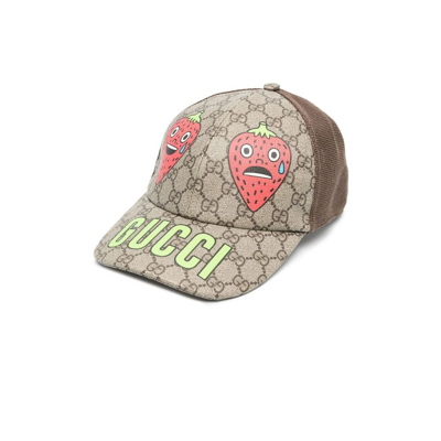 Gucci Printed Monogrammed Cotton-blend Canvas And Mesh Baseball Cap In  Brown | ModeSens
