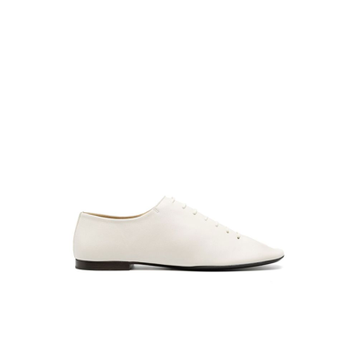 Shop Lemaire White Lace-up Leather Derby Shoes In Wh000 - White