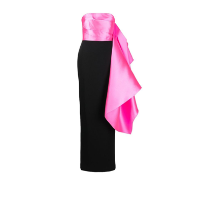 Shop Solace London Black Milena Strapless Draped Maxi Dress In Pink