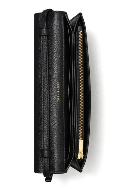 Tory Burch Mcgraw Leather Wallet Crossbody In Black