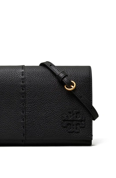 Tory Burch Mcgraw Leather Wallet Crossbody In Black