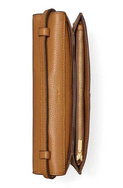Tory Burch Mcgraw Leather Wallet Crossbody In Tiramisu