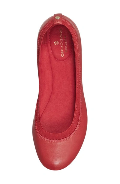Bandolino Edition Round Toe Ballet Flat In Medium Red 610