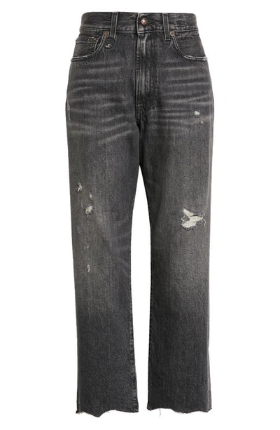 Shop R13 Ripped Rigid Boyfriend Jeans In Everit Black