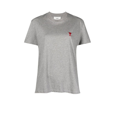 Shop Ami Alexandre Mattiussi Grey Ami De Coeur T-shirt