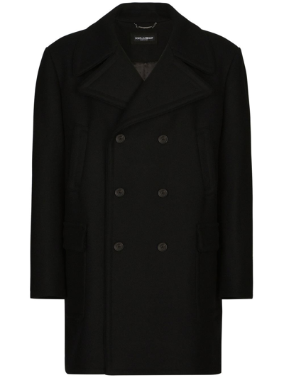 Shop Dolce & Gabbana Caban Coat In Black