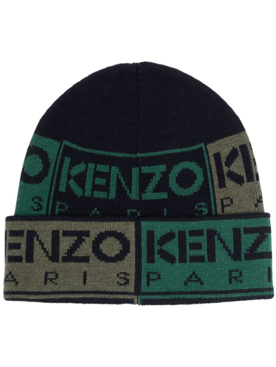 Shop Kenzo Beanie Hat In Blue