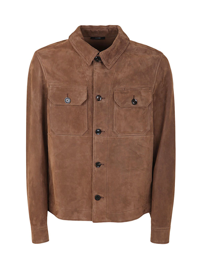 Shop Tom Ford Men's  Brown Other Materials Outerwear Jacket