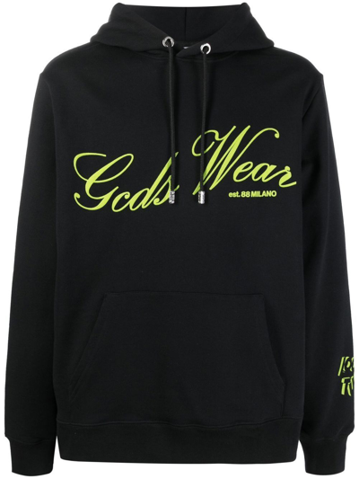 Shop Gcds Men's  Black Cotton Sweatshirt