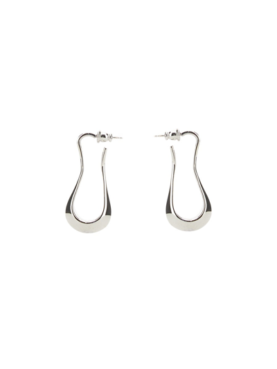 Shop Lemaire Short Drop Earrings In Silver