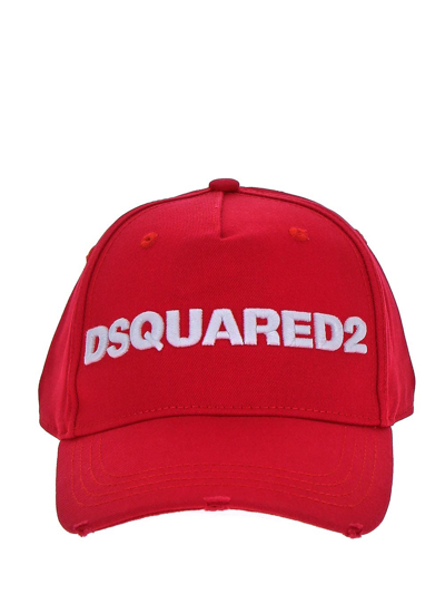 Shop Dsquared2 Red Baseball Cap