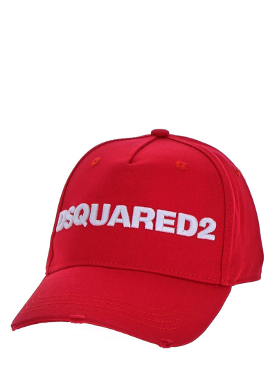 Shop Dsquared2 Red Baseball Cap