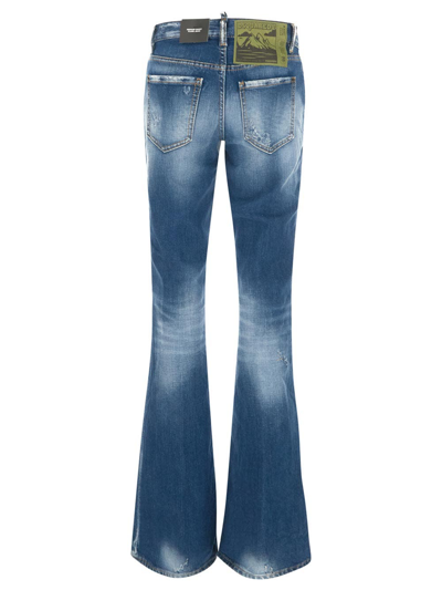 Shop Dsquared2 Medium Waist Flare Jeans In Blue