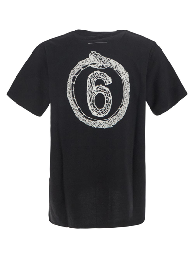 Shop Mm6 Maison Margiela Snake T-shirt In Black