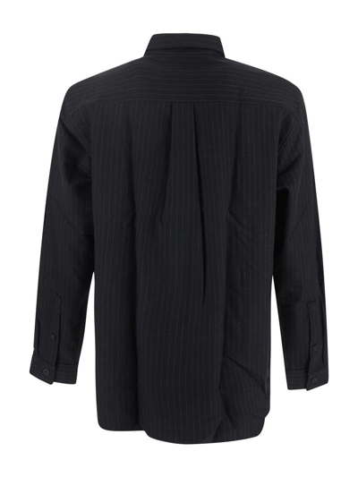 Shop Closed Wool Lines Shirt In Black