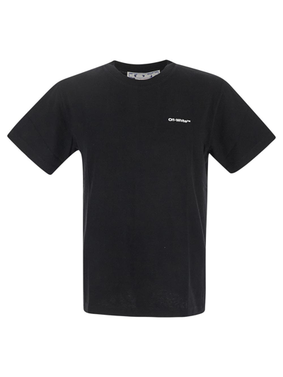 Shop Off-white Wave Outline Diagonal T-shirt In Black