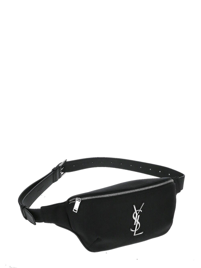 Shop Saint Laurent Monogram Belt Bag In Black