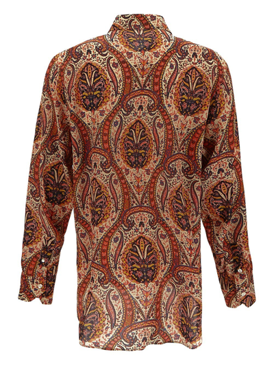 Shop Etro Paisley Shirt In Red