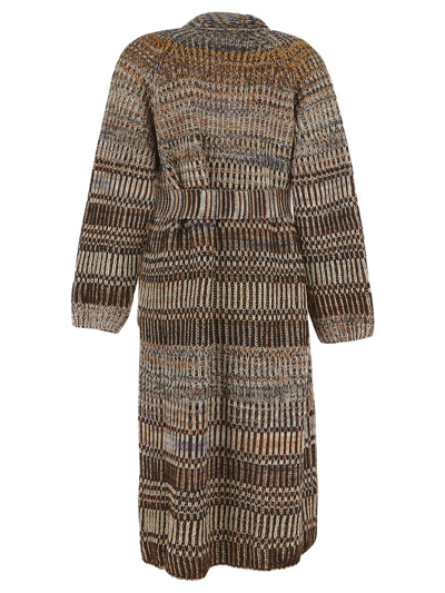 Shop Missoni Knitted Coat In Multicolor