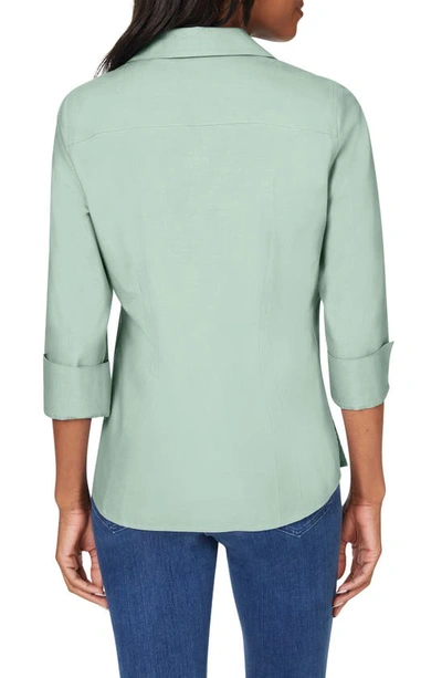 Shop Foxcroft Taylor Fitted Non-iron Shirt In Jade Gem