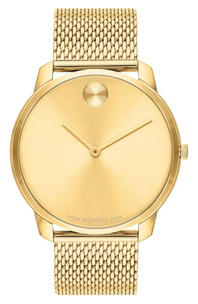 Shop Movado Bold Thin Mesh Strap Watch, 42mm In Gold
