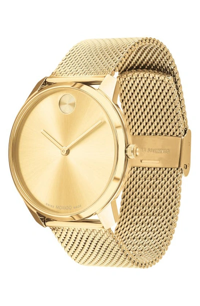 Shop Movado Bold Thin Mesh Strap Watch, 42mm In Gold