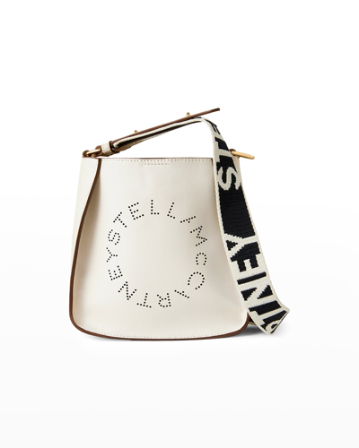 Shop Stella Mccartney Perforated Logo Alter Napa Crossbody Bag In White