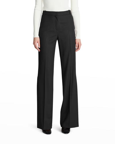 Shop Halston Aubrie Wide-leg Trousers In Black