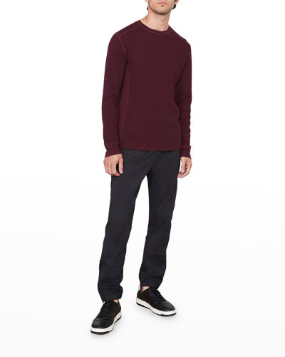 Shop Vince Men's Solid Thermal T-shirt In Deep Wine