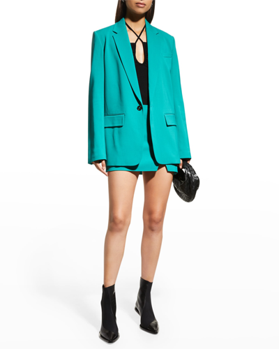 Shop A.l.c Rylee Faux-wrap Mini Skirt In Jade