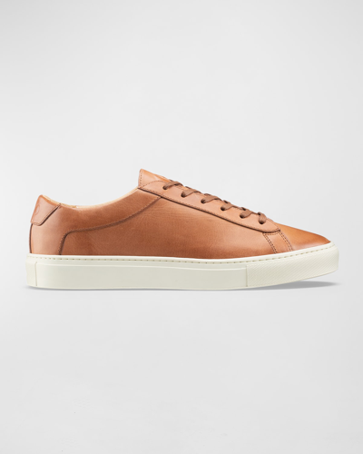 Shop Koio Men's Capri Tonal Leather Low-top Sneakers In Castagna