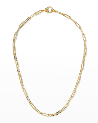 Shop Margo Morrison Gold Filled Paper Clip Chain With Vermeil Diamond Clasp In Ygfchain