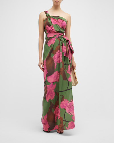 Shop Johanna Ortiz San Basilio Convertible Dress In Florals Greenambe