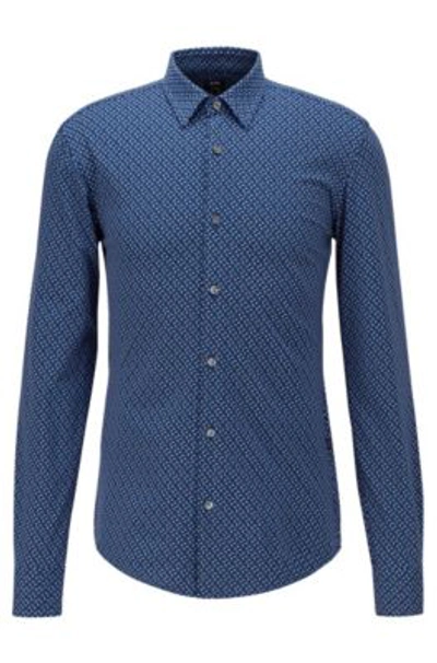 Shop Hugo Boss Dark Blue Men's Casual Shirts Size L