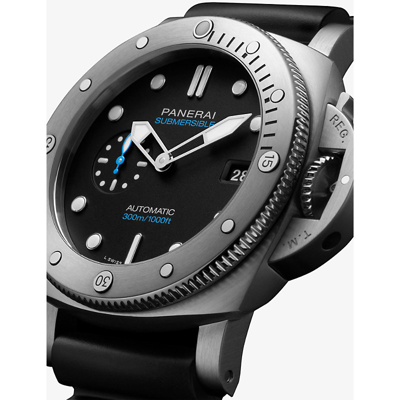 Shop Panerai Men's Black Pam01229 Submersible Stainless-steel And Rubber Automatic Watch