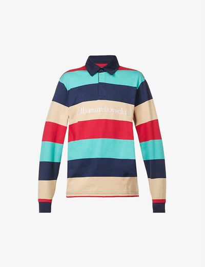 Shop Billionaire Boys Club Striped Relaxed-fit Cotton-jersey Rugby Shirt In Multi