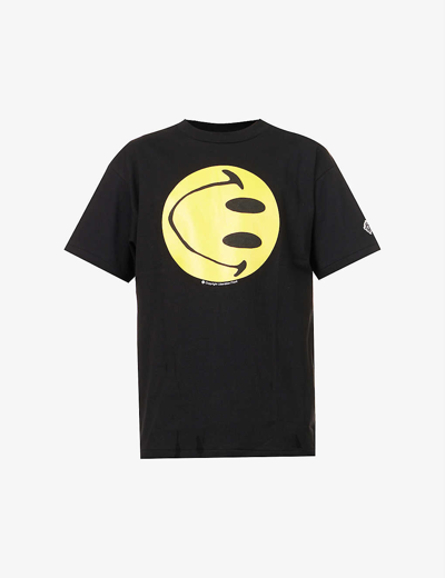 Shop Readymade Smiley Oversized Cotton-jersey T-shirt In Black
