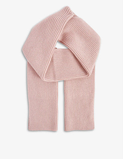 Shop Chinti & Parker Essentials Ribbed Wool And Cashmere-blend Scarf In Ballerina