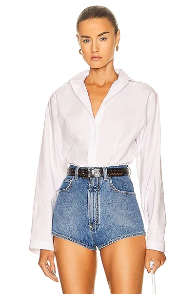 Shop Alaïa Corset Shirt In Blanc