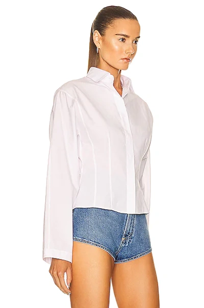 Shop Alaïa Corset Shirt In Blanc