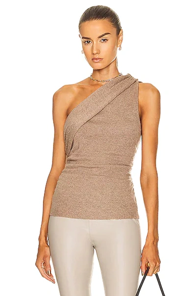 Shop L Agence Keiran One Shoulder Sweater In Oatmeal