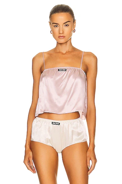 Miu Miu Opal Pink Satin Tank-top