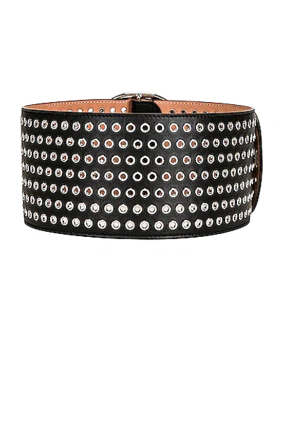 Alaïa Embellished Leather Belt In Noir