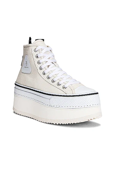 R13 Platform High Top Sneakers In Ecru