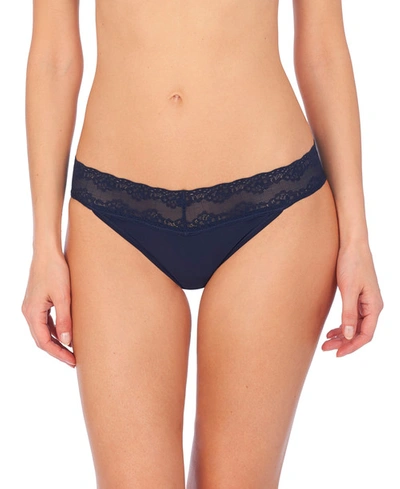 Shop Natori Bliss Perfection One-size Thong In Midnight Navy
