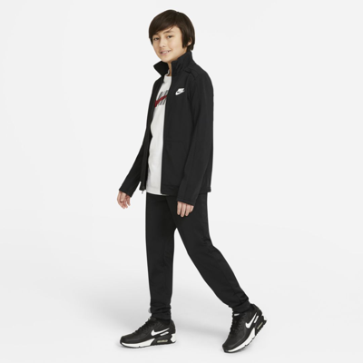 Shop Nike Sportswear Big Kids' Tracksuit In Black,black,black,white